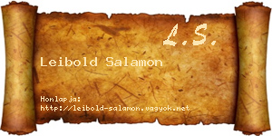 Leibold Salamon névjegykártya